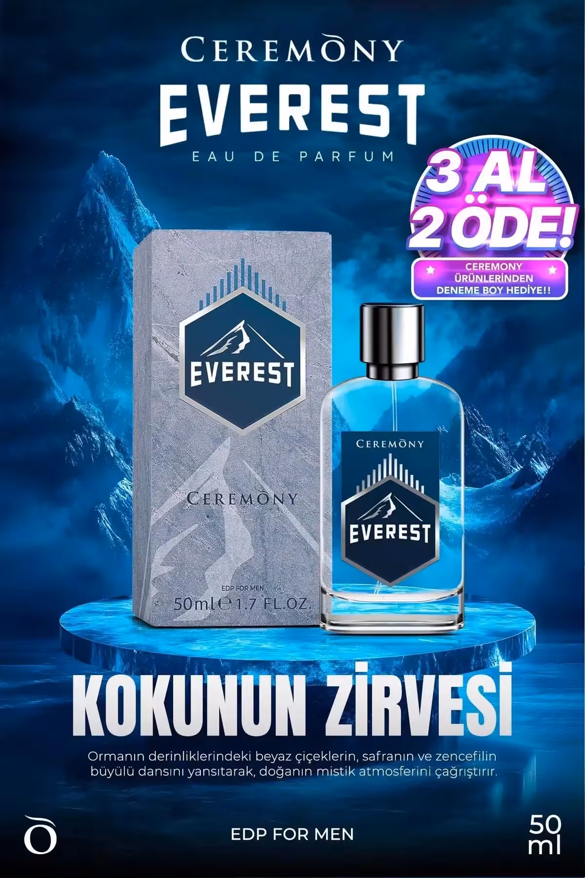 عطر مردانه اورست 50 میلی‌لیتری ادکلن - 4365