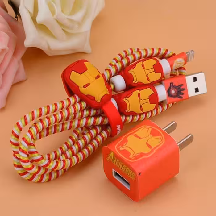 پک محافظ  معمولی کابل شارژ مرد آهنی Iron man Usb Cable Protector