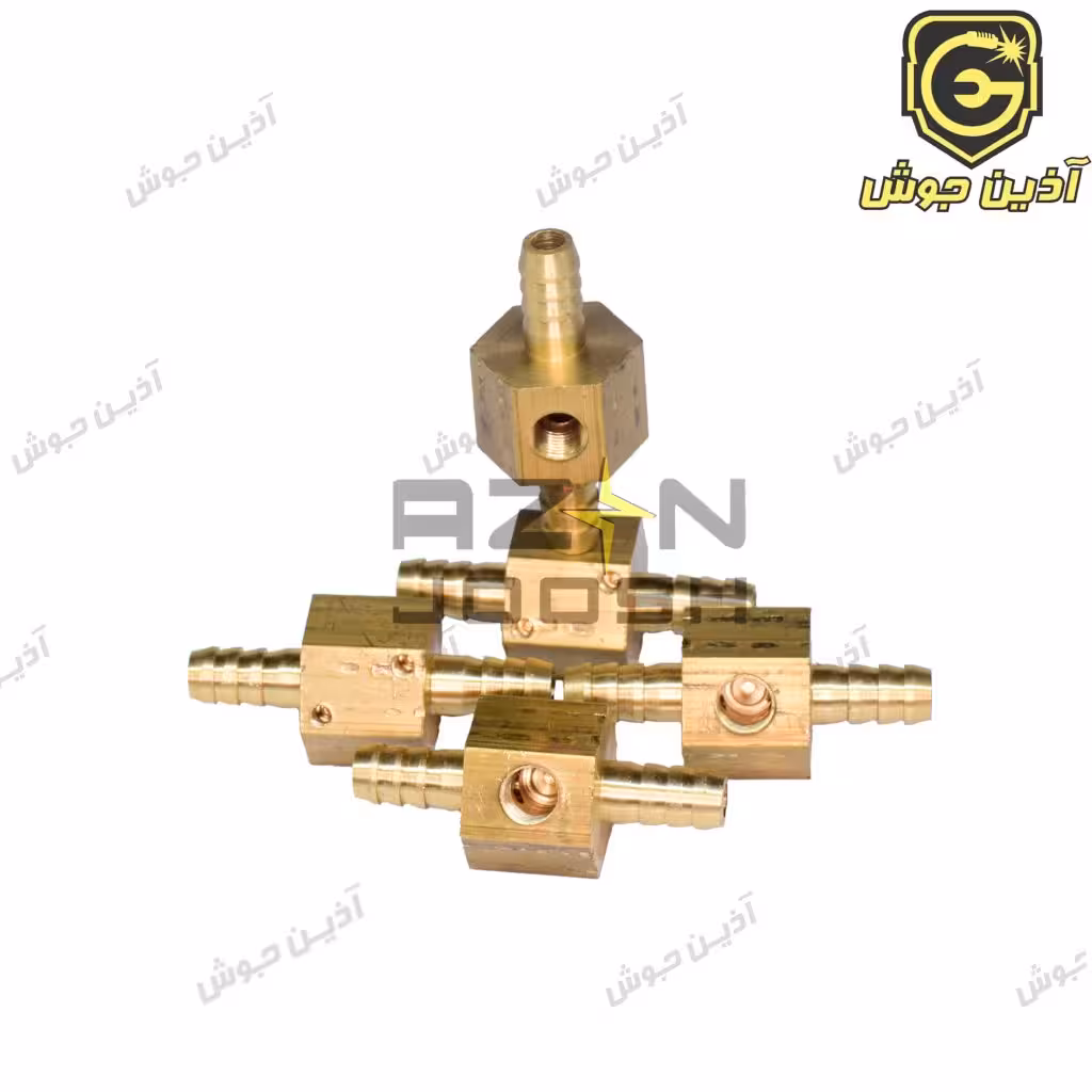 سه راهی برنجی دوسر سرشلنگی دار