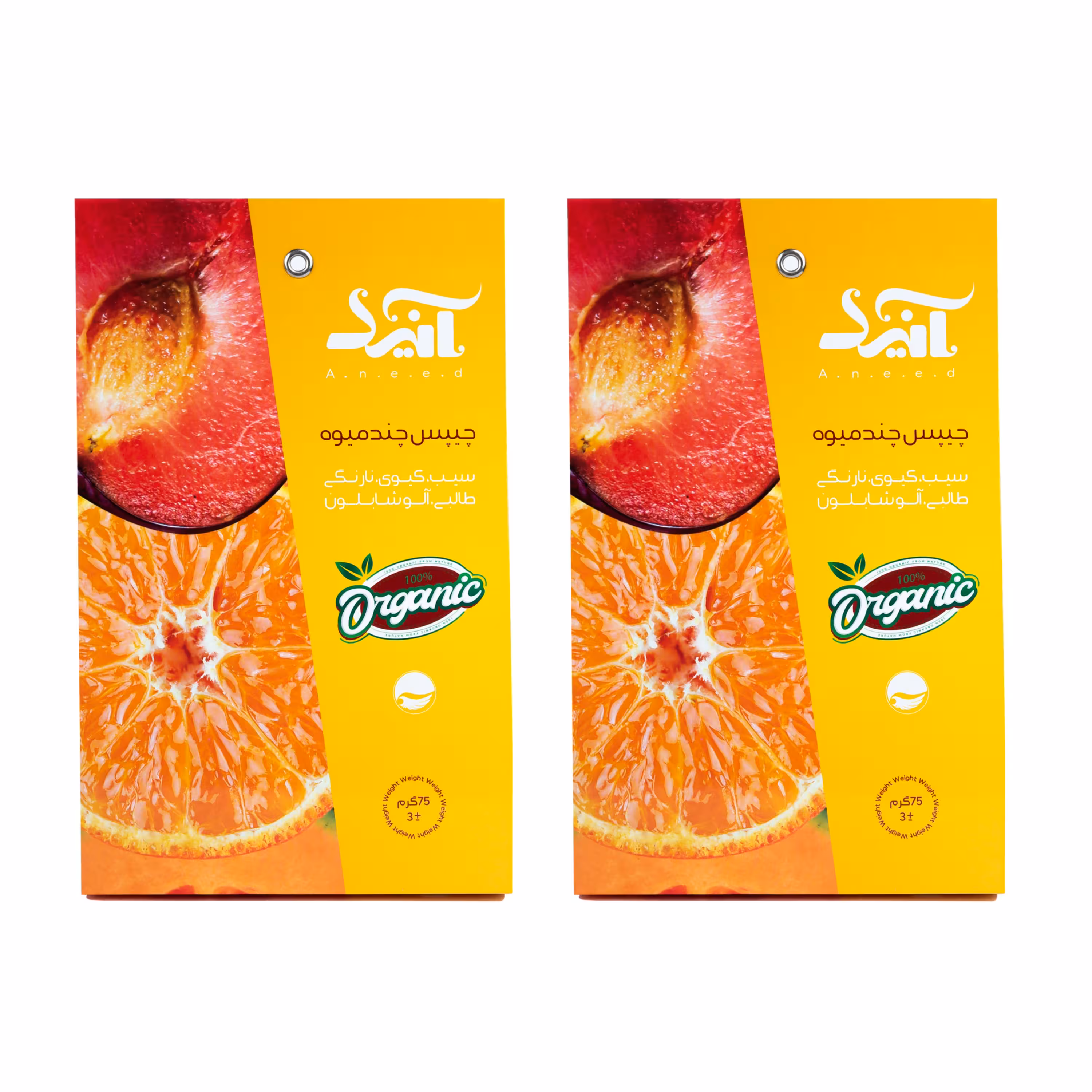 میوه خشک سیب کیوی نارنگی طالبی آلو شابلون آنید - 150 گرم بسته 2 عددی 