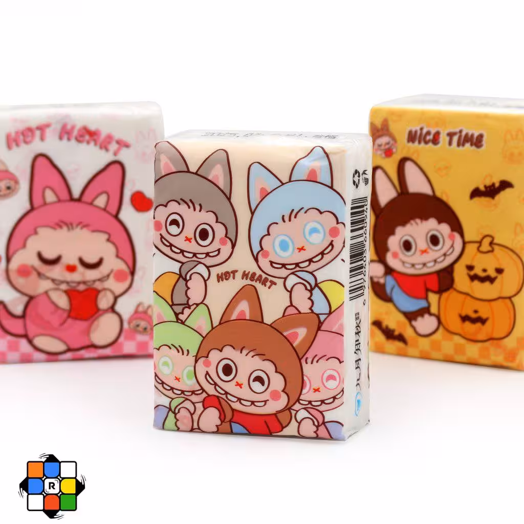 دستمال کاغذی جیبی بسته 12 عددی طرح لبوبو