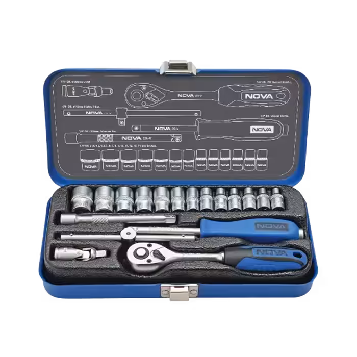 جعبه بکس 1/4 اینچ 18 پارچه هوا گیری نووا مدل 8430