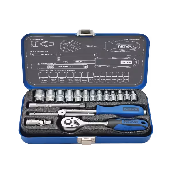 جعبه بکس 1/4 اینچ 18 پارچه هوا گیری نووا مدل 8430