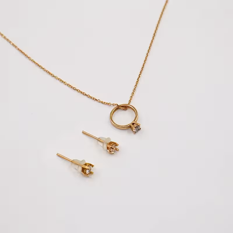 نیم ست طرح انگشتر نگین دار