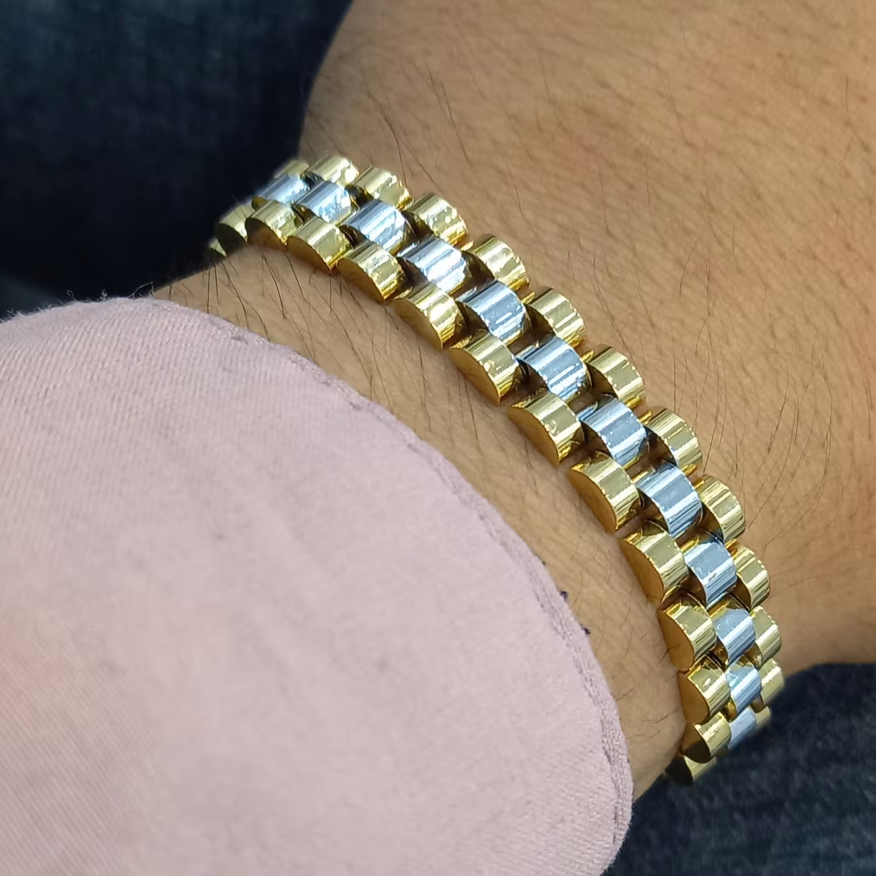 دستبند رولکس دو رنگ