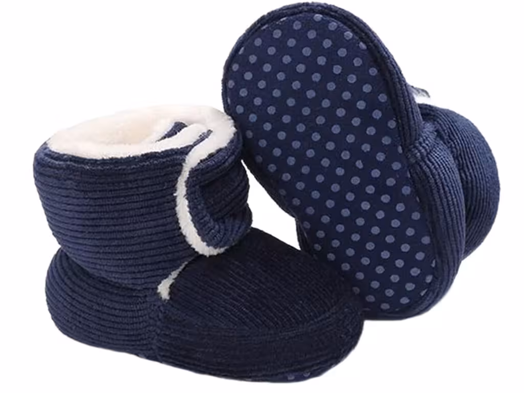 پاپوش ساق دار زمستانی استپ دار توکرکی کبریتی رنگ سرمه ای