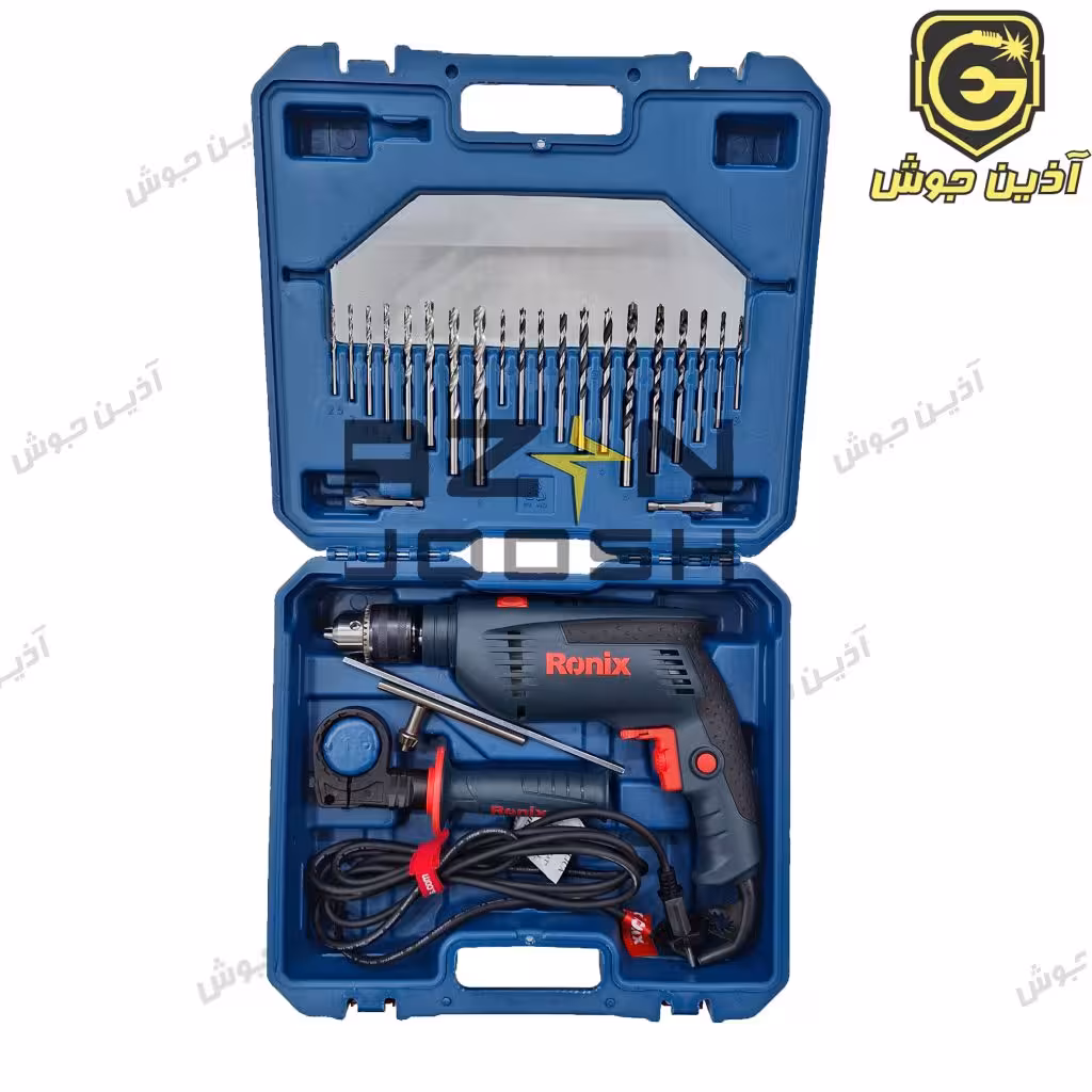 دریل چکشی 850 وات 13 م.م رونیکس Ronix مدل 2250Kبه همراه متعلقات