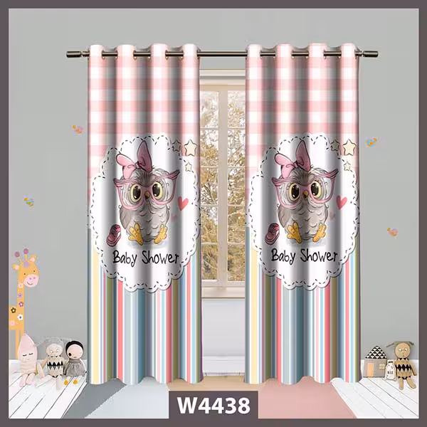 پرده دخترانه طرح جغد کد W4438