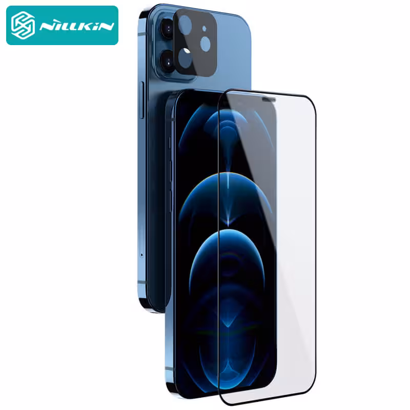 محافظ صفحه نمایش شیشه‌ای و دوربین نیلکین آیفون Nillkin Amazing 2-in-1 HD full screen glass Apple iPhone 12 Mini 5.4