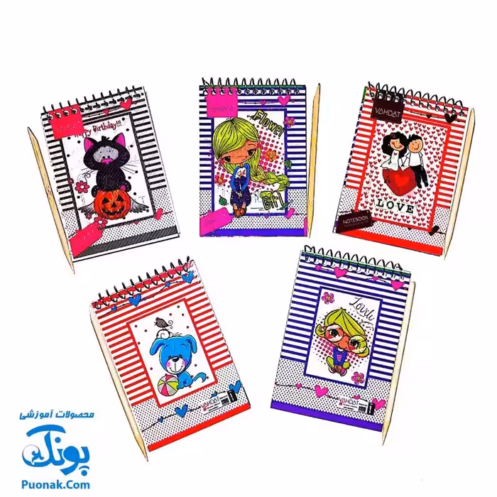 دفترچه نقاشی جادویی رنگین کمانی زغالی مدل وحدت (8 برگ به همراه مداد چوبی 12*8)