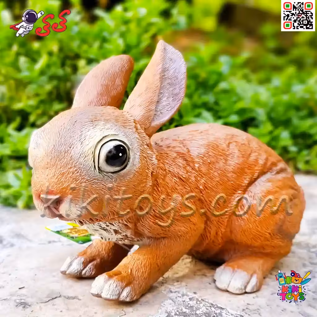 فیگور حیوانات ماکت خرگوش قهوه ای اسباب بازی نرم و گوشتی بزرگ Fiquer of Rabbit﻿﻿ 589