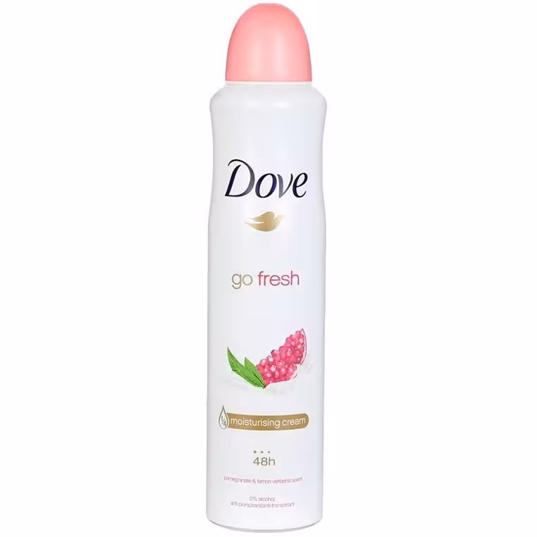 اسپری زیربغل زنانه داو با رایحه انار مدل Go Fresh،هلند حجم 250 میلی