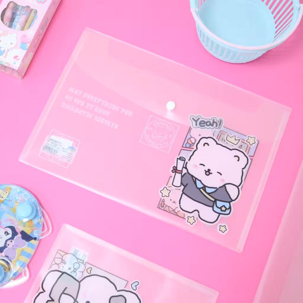 پوشه تک دکمه شفاف عروسکی (مدل رندوم)