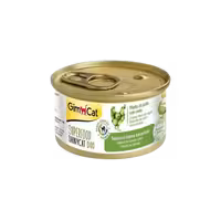 کنسرو گربه مدل SUPER FOOD با طعم مرغ و سیب سبز برند Gim cat جیم کت 70 گرمی
