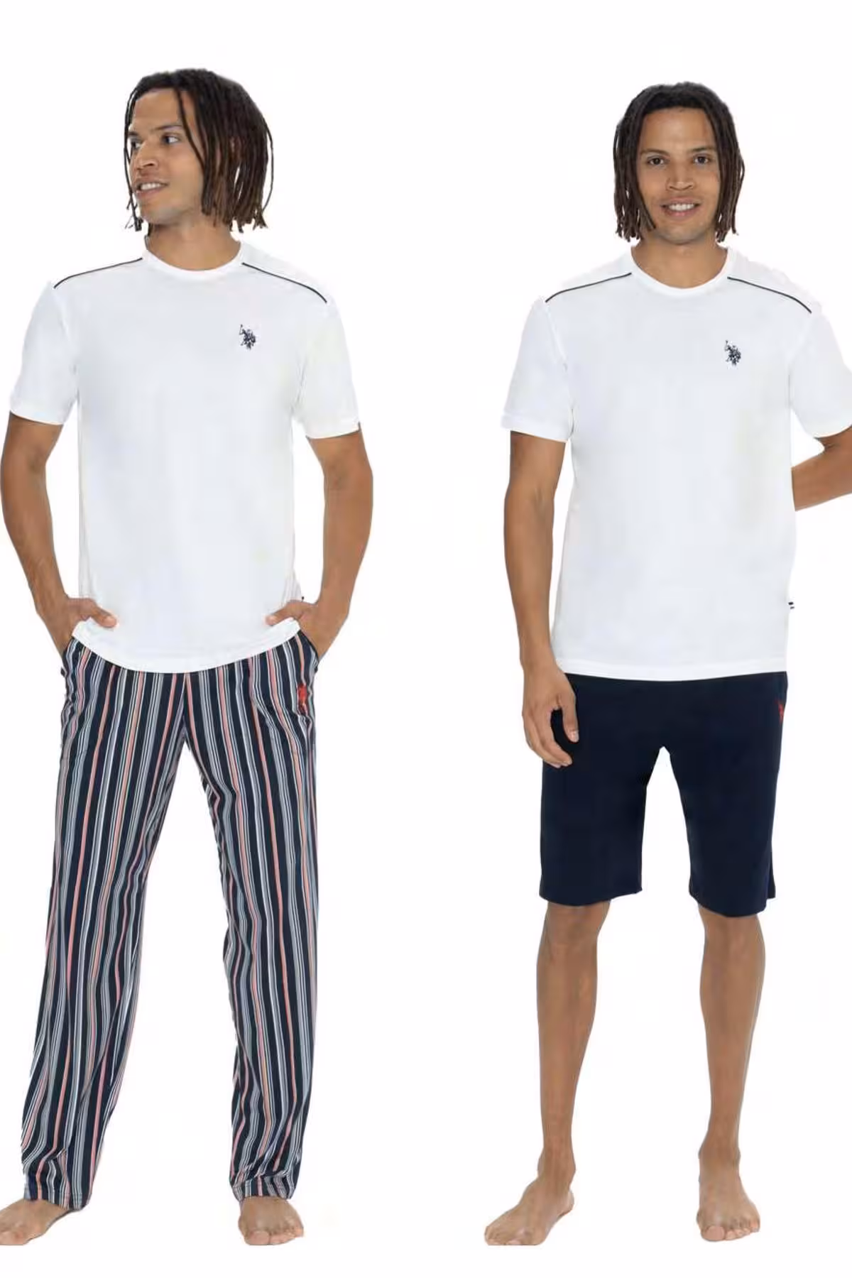 ست پیژامه مردانه پایه تیم تی شرت 100 ٪ POLO پنبه 3 PIJAMA U.S. Polo Assn.