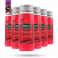 6 عدد ژل دوش 3 در 1 مردانه برات Brut مدل اترکشن توتال Attraction Totale حجم 500 میلی‌لیتر (اورجینال)