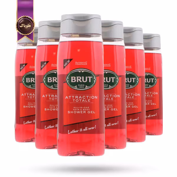 6 عدد ژل دوش 3 در 1 مردانه برات Brut مدل اترکشن توتال Attraction Totale حجم 500 میلی‌لیتر (اورجینال)