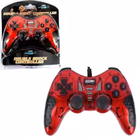 دسته بازی کامپیوتر سیم دار تک شوکدار USB-606 (رنگ قرمز)