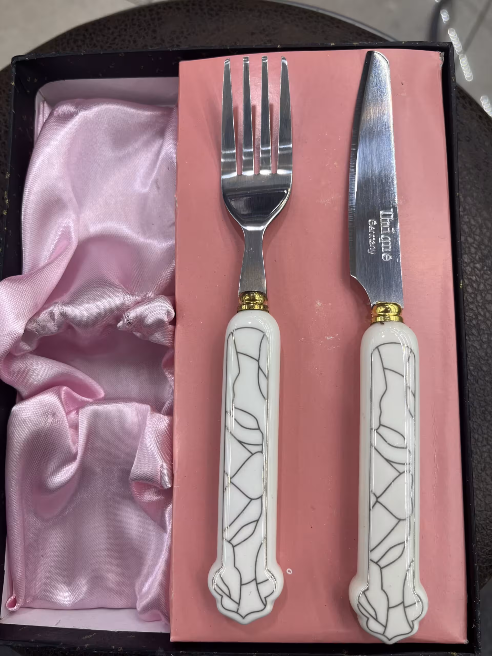 کارد و چنگال میوه خوری 12 پارچه یونیک طرح جدید کد 4