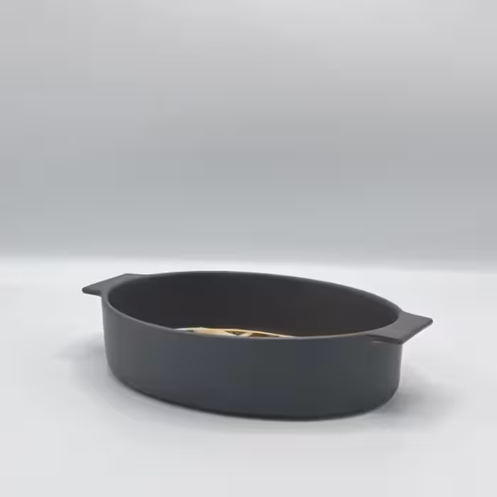 دنی هوم - ظرف سرامیکی بیضی متوسط طوسی پررنگ kp2