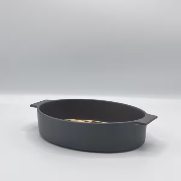 دنی هوم - ظرف سرامیکی بیضی متوسط طوسی پررنگ kp2