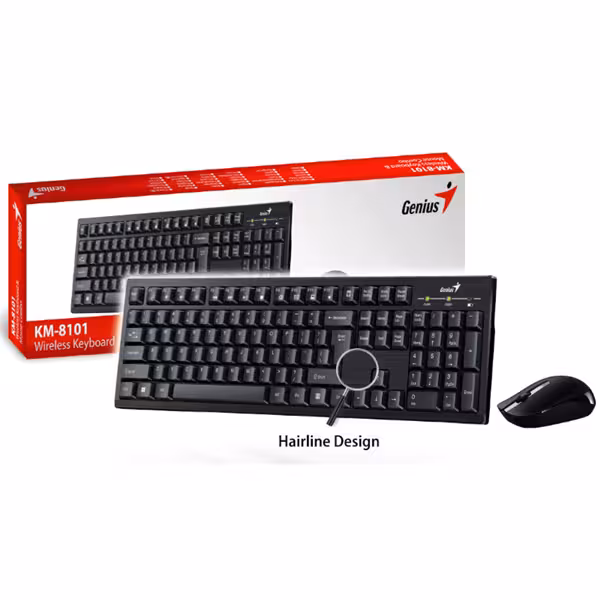 کیبورد و ماوس وایرلس جنیوس مدل KM-8101Genius KM-8101 Wireless Keyboard And Mouse