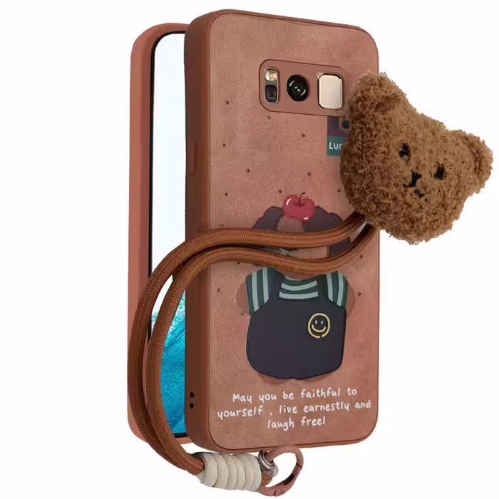 کاور فانتزی مدل Doxie Grip مناسب برای گوشی موبایل سامسونگ Galaxy S8 Plus به همراه بند آویز خرسی