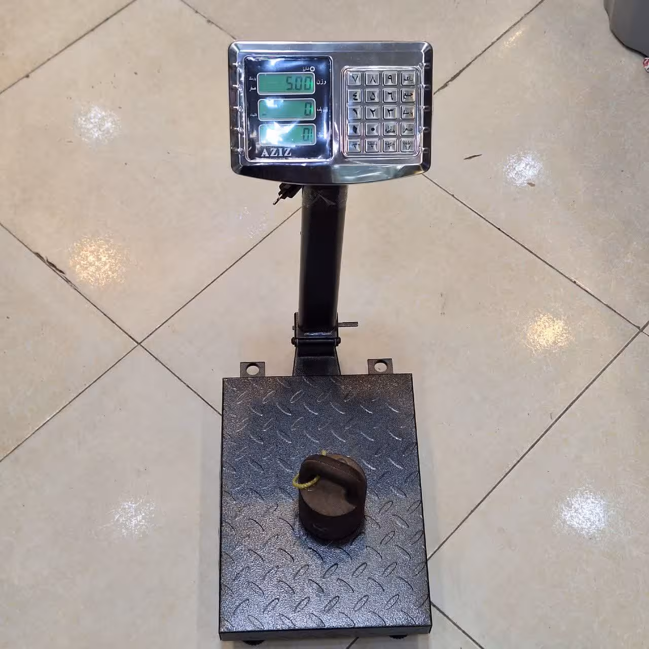 باسکول 150کیلویی دکمه استیل سنگین 5رقم