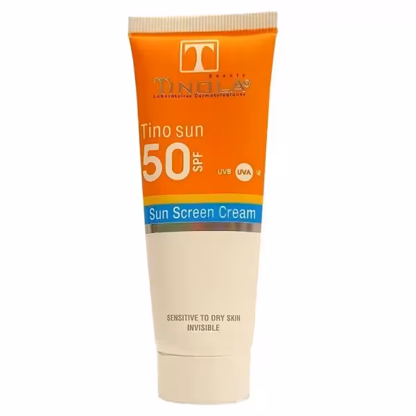تینولا  کرم ضدآفتاب spf50 پوست خشک بیرنگ