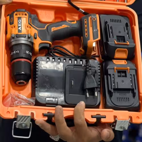 دریل پولیش دار شارژی36 ولت نیم پک لوازم دار برند AEG