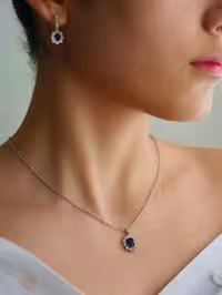 نیمست یاقوت کبود نقره جواهری کد 00304