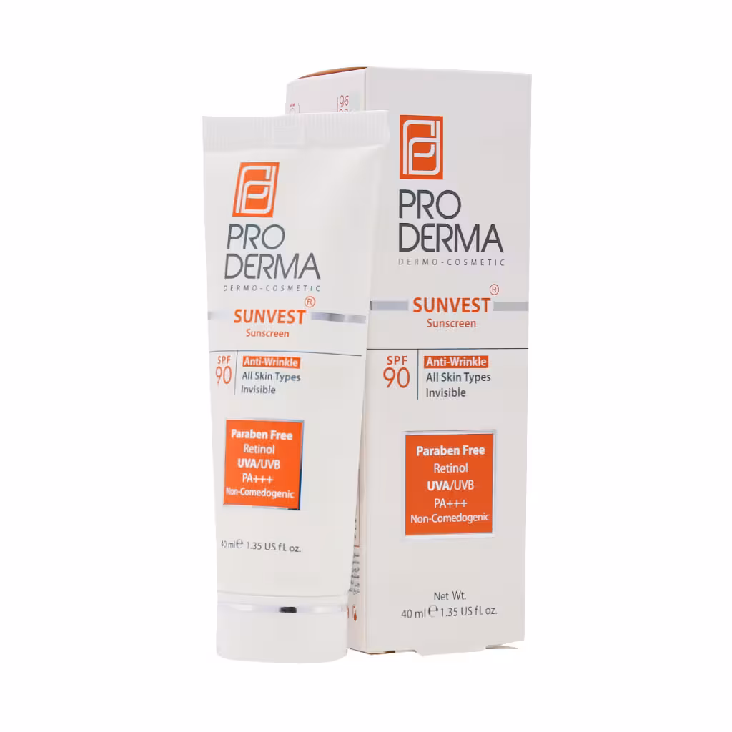 کرم ضد آفتاب و ضد چروک SPF90 پرودرما SUNVEST SUNSCREEN SPF 90 PRO DERMA