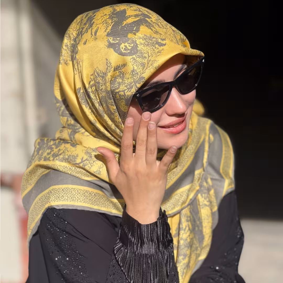 روسری مجلسی نخ کجراه شیک ارسال رایگان روسری تابستانه روسری بهاره روسری خنک روسری دور دست دوز روسری خاص