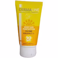 ضد آفتاب فاقد چربی بی رنگ درمالاین SPF 50 حجم 40ml
