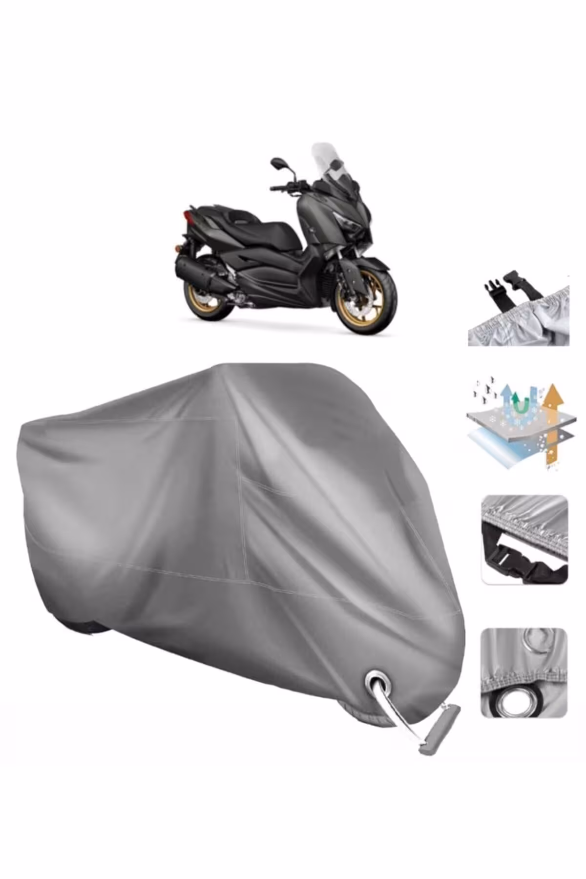 چادر موتورسیکلت YAMAHA X MAX 250 TECH MOTOR TARKET REAR BARECORE COMPARIAL AutoEN