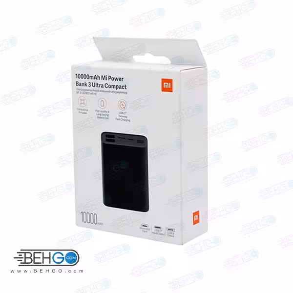 پاور بانک 10000 شیائومی  شارژ سریع مدل Mi 3 Ultra Compact PB1022ZM