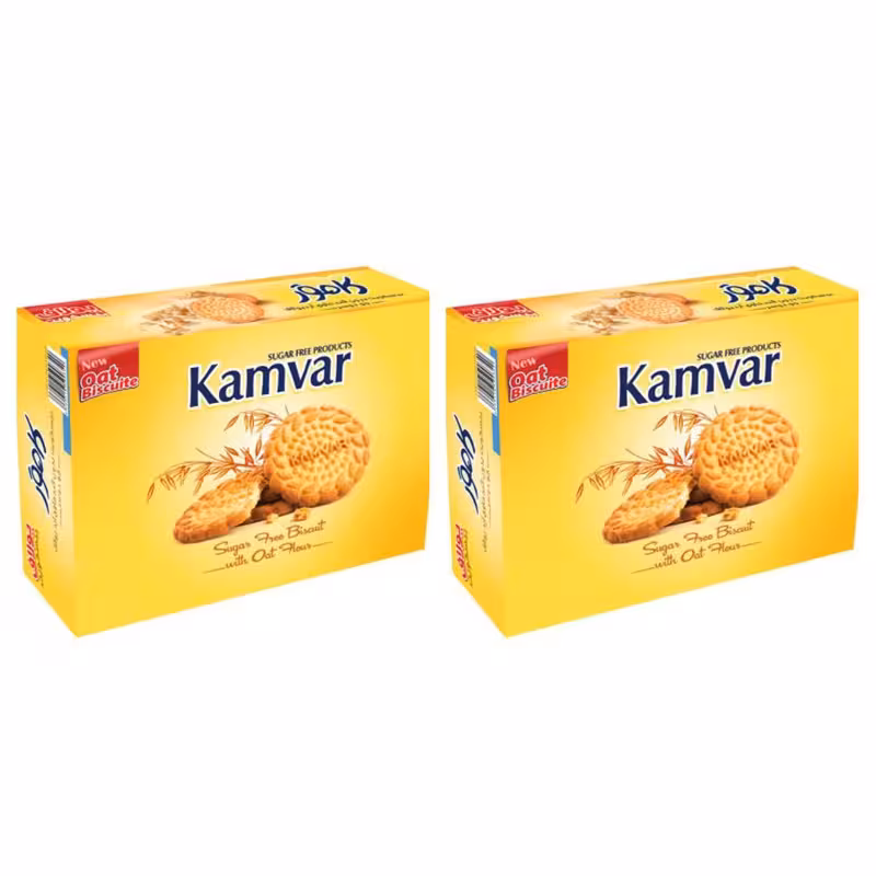 بیسکویت جو رژیمی با آرد یولاف کامور - 500 گرم بسته 2 عددی
