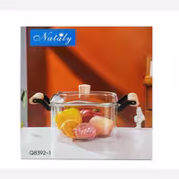 قابلمه 4 گوش پیرکس 5.5 لیتر دسته چوبی مدل 8393