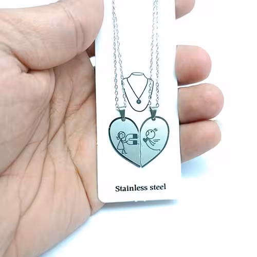 گردنبند ست طرح قلب استیل کد220