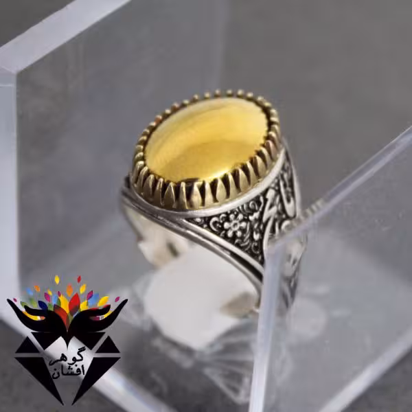 انگشتر حدید طلایی خام مناسب انواع حکاکی رکاب یا محمد کد R_1625