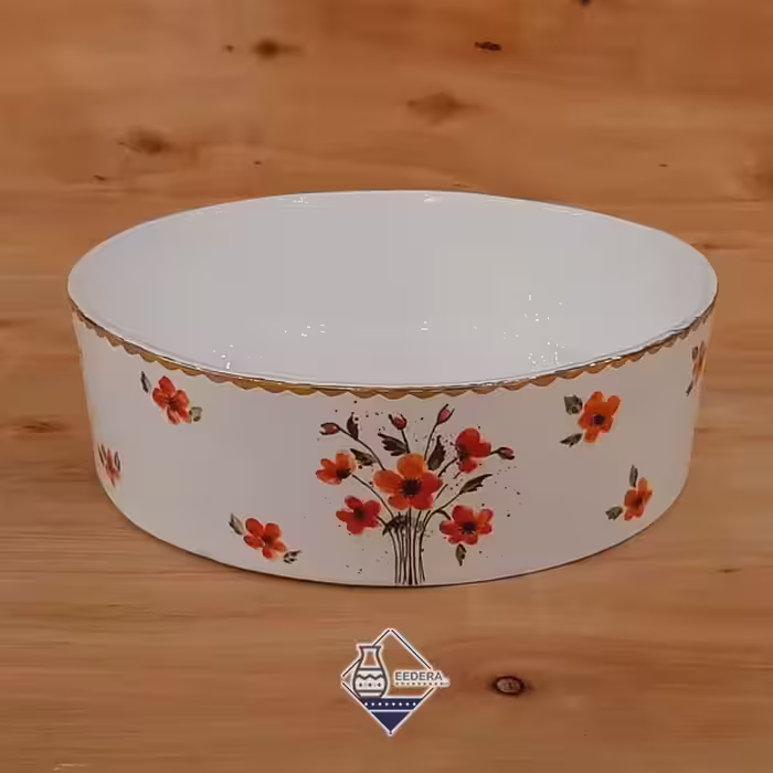 کاسه بزرگ طلا طرح گل