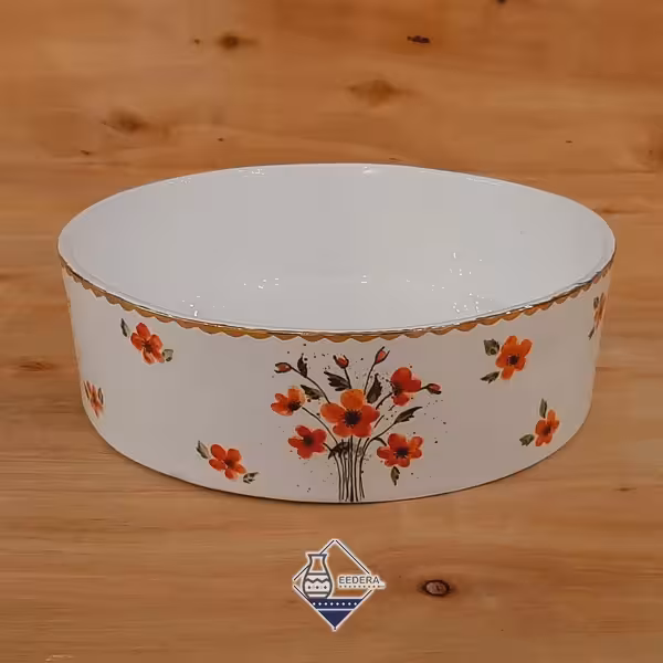 کاسه بزرگ طلا طرح گل