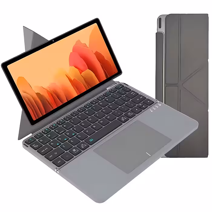 کیبورد بی‌‌سیم تاشو مغناطیسی شارژی iBOX 11 با کاور استندشو و تاچ پد لمسی