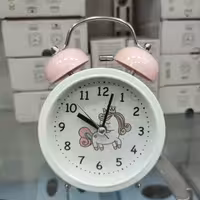 ساعت رومیزی آرامگرد فانتزی زنگدار چراغدار آرام گرد ( زنگ دار ) ( خرید عمده و تک ساعت رومیزی گناوه مارکت )3