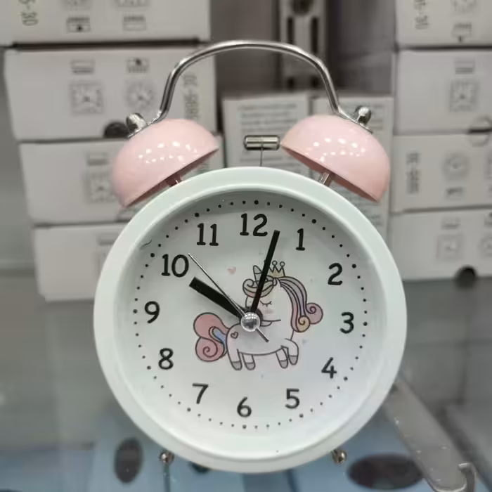 ساعت رومیزی آرامگرد فانتزی زنگدار چراغدار آرام گرد ( زنگ دار ) ( خرید عمده و تک ساعت رومیزی گناوه مارکت )3