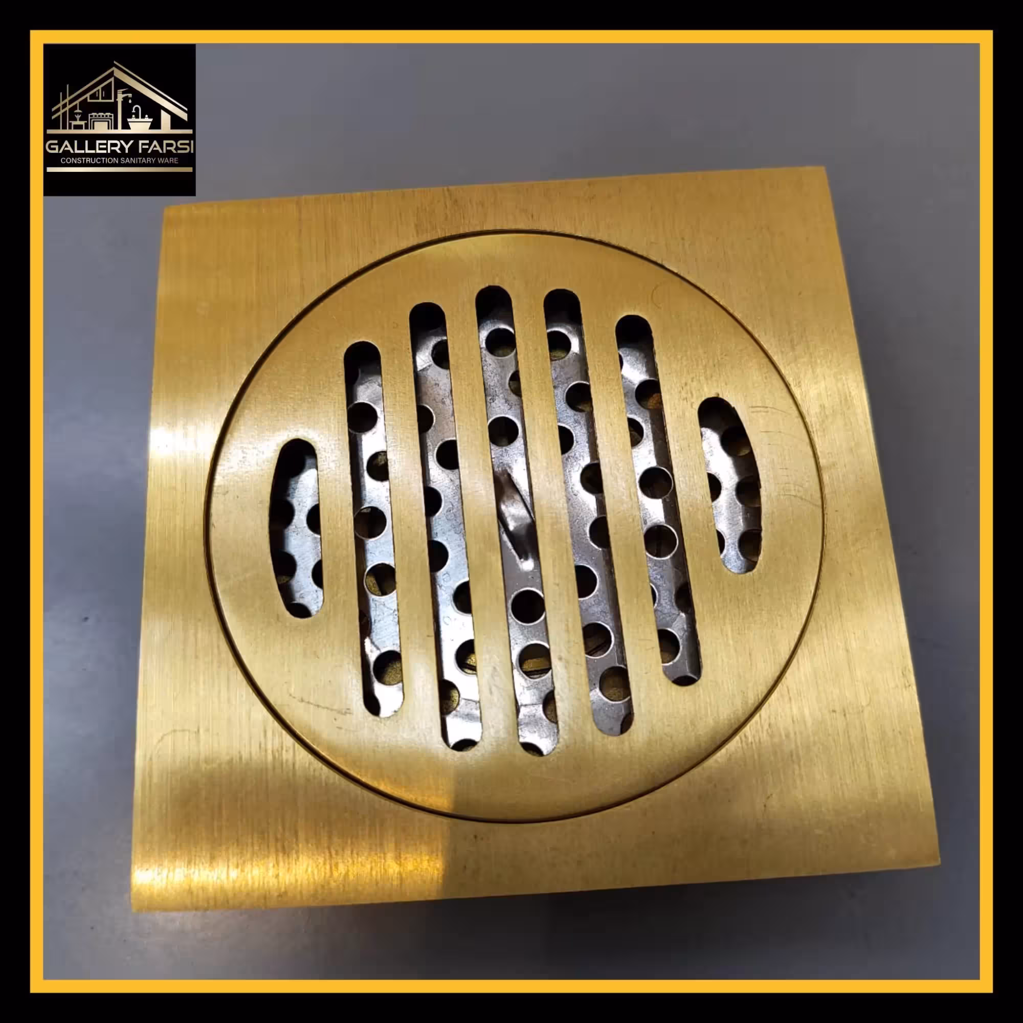 کف شور استیل سایز 10*10 رنگ طلایی مات