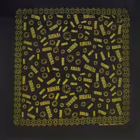 باندانا سر پسرانه دخترانه مشکی/ زرد مدل NIRVANA