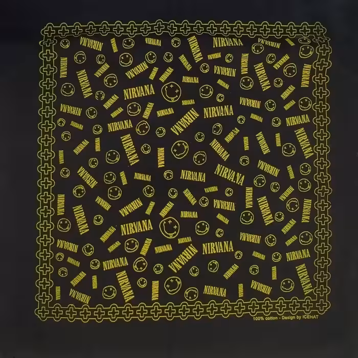 باندانا سر پسرانه دخترانه مشکی/ زرد مدل NIRVANA