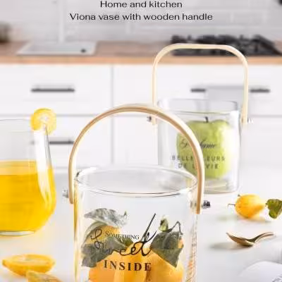 گلدان و یخدان ویونا گرد دسته چوبی