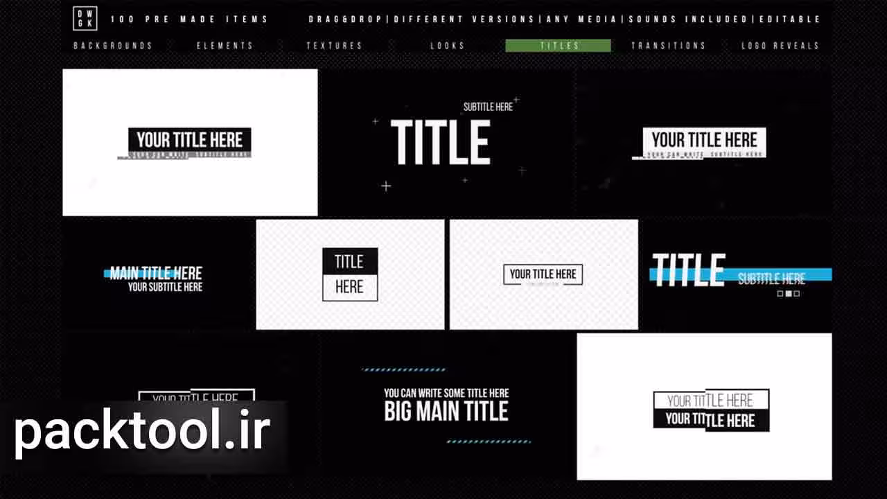 پروژه پریمیر مجموعه افکت های گلیچ Glitch kit - پک تول